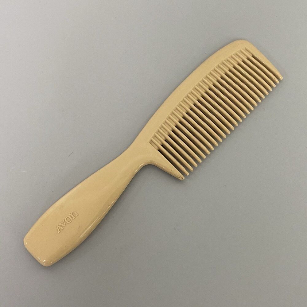 Vintage Avon Wide Tooth Comb Beige Plastic Detangling Hair Styling Tool READ